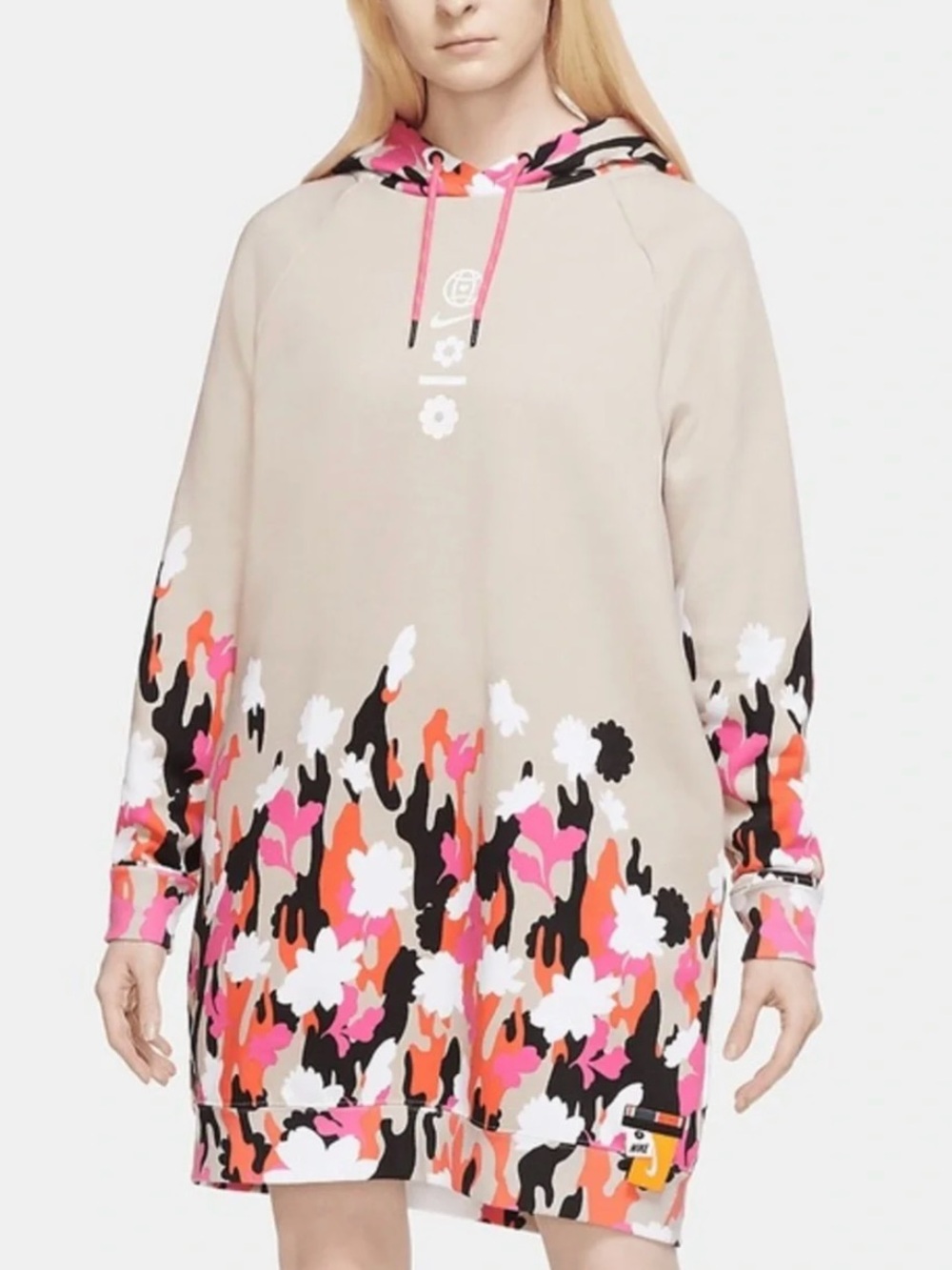 NWT NIKE Floral Sweatshirt Hoodie Dress Sz s